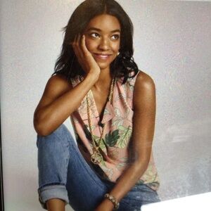 CAbi Tropical Sleeveless Top Style 5351 SZ Small